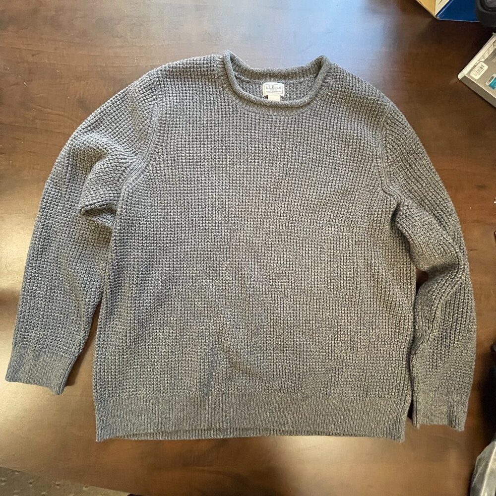 L.L. Bean Mens Organic Cotton Sweater Size XXL, Gray